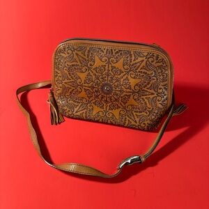 Brighton brown leather crossbody purse